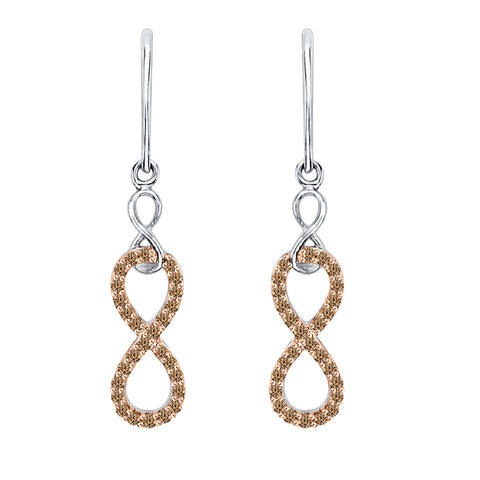 KATARINA Diamond Double Infinity Dangle Earrings (1/5 cttw)