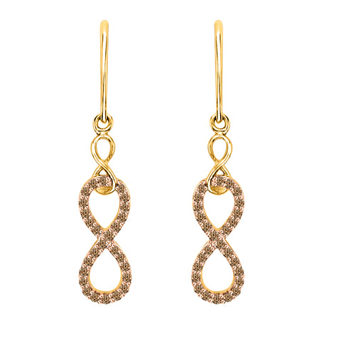 KATARINA Diamond Double Infinity Dangle Earrings (1/5 cttw)