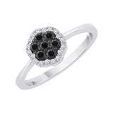 14K White Gold~Black and White Diamond,10K White Gold~Black and White Diamond,Sterling Silver~Black and White Diamond