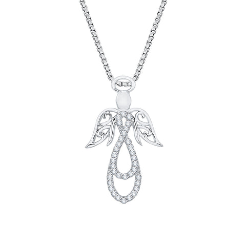 KATARINA Angel Diamond Pendant Necklace (1/8 cttw)