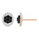 10K Rose Gold~Black and White Diamond