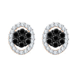 10K Rose Gold~Black and White Diamond