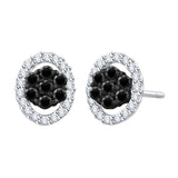 10K White Gold~Black and White Diamond