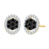 10K Yellow Gold~Black and White Diamond
