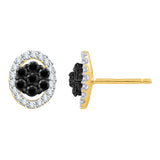 10K Yellow Gold~Black and White Diamond