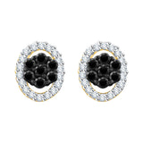 10K Yellow Gold~Black and White Diamond