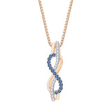 14K Rose Gold~Blue and White Diamond, 10K Rose Gold~Blue and White Diamond