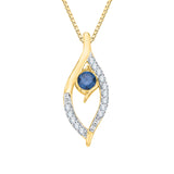 10K Yellow Gold~Blue and White Diamond