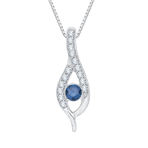 10K White Gold~Blue and White Diamond