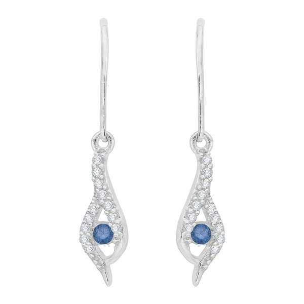 10K White Gold~Blue and White Diamond