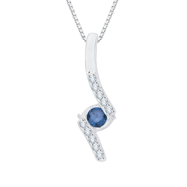 10K White Gold~Blue and White Diamond