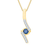 10K Yellow Gold~Blue and White Diamond