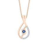 10K Rose Gold~Blue and White Diamond