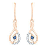 10K Rose Gold~Blue and White Diamond