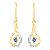10K Yellow Gold~Blue and White Diamond