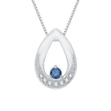 14K White Gold~Blue and White Diamond, 10K White Gold~Blue and White Diamond