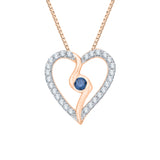 10K Rose Gold~Blue and White Diamond