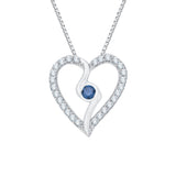 10K White Gold~Blue and White Diamond, Sterling Silver~Blue and White Diamond