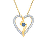 10K Yellow Gold~Blue and White Diamond