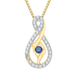 10K Yellow Gold~Blue and White Diamond