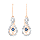 10K Rose Gold~Blue and White Diamond