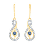 10K Yellow Gold~Blue and White Diamond