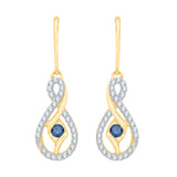 10K Yellow Gold~Blue and White Diamond