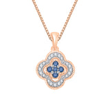 10K Rose Gold~Blue and White Diamond