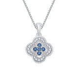 10K White Gold~Blue and White Diamond