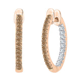 14K Rose Gold~Brown and White Diamond, 10K Rose Gold~Brown and White Diamond