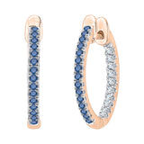 14K Rose Gold~Blue and White Diamond, 10K Rose Gold~Blue and White Diamond