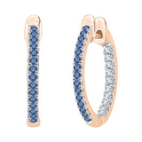 14K Rose Gold~Blue and White Diamond, 10K Rose Gold~Blue and White Diamond