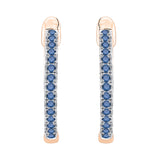 14K Rose Gold~Blue and White Diamond, 10K Rose Gold~Blue and White Diamond
