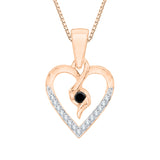 10K Rose Gold~Black and White Diamond