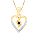 10K Yellow Gold~Black and White Diamond