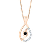 10K Rose Gold~Black and White Diamond