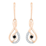 10K Rose Gold~Black and White Diamond