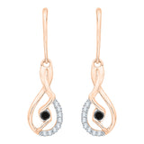 10K Rose Gold~Black and White Diamond