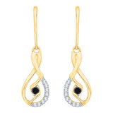 10K Yellow Gold~Black and White Diamond