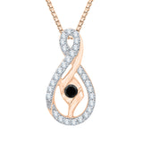 10K Rose Gold~Black and White Diamond