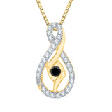 10K Yellow Gold~Black and White Diamond