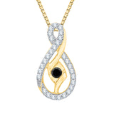 10K Yellow Gold~Black and White Diamond