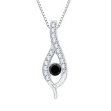10K White Gold~Black and White Diamond