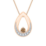 10K Rose Gold~Brown and White Diamond