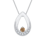 10K White Gold~Brown and White Diamond