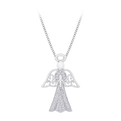 KATARINA Angel Diamond Pendant Necklace (1/8 cttw GH, I2-I3)