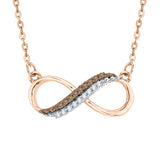10K Rose Gold~Brown and White Diamond