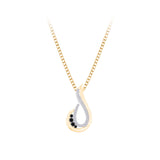 10K Yellow Gold-Black and White Diamond