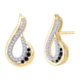 10K Yellow Gold-Black and White Diamond