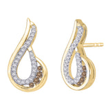 10K Yellow Gold-Brown and White Diamond